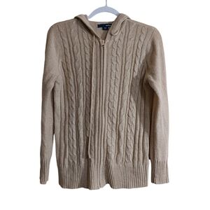 Basic Editions Long Sleeve Full  Zip Hooded Cardigan- size S